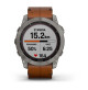 fēnix 7X Sapphire Solar - Titanium with Chestnut Leather Band - 51mm - Sapphire Solar - 010-02541-19 - Garmin